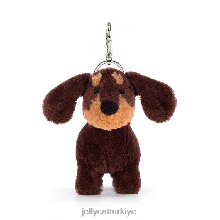 aksesuar Jellycat otto sosis köpek çantası cazibesi kahverengi JNF4L70