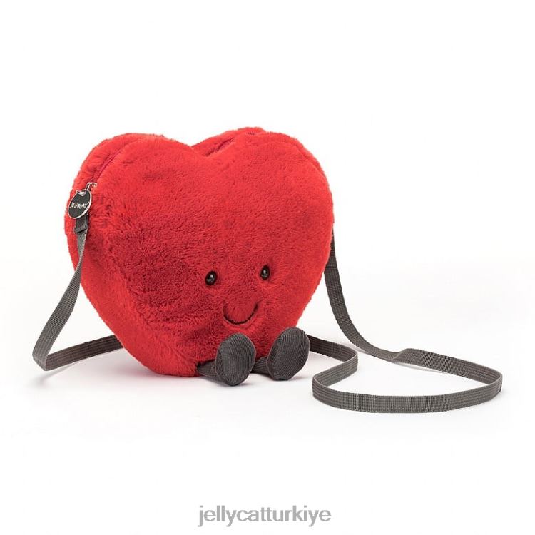 çanta Jellycat eğlenceli kalp çantası kırmızı JNF4L230