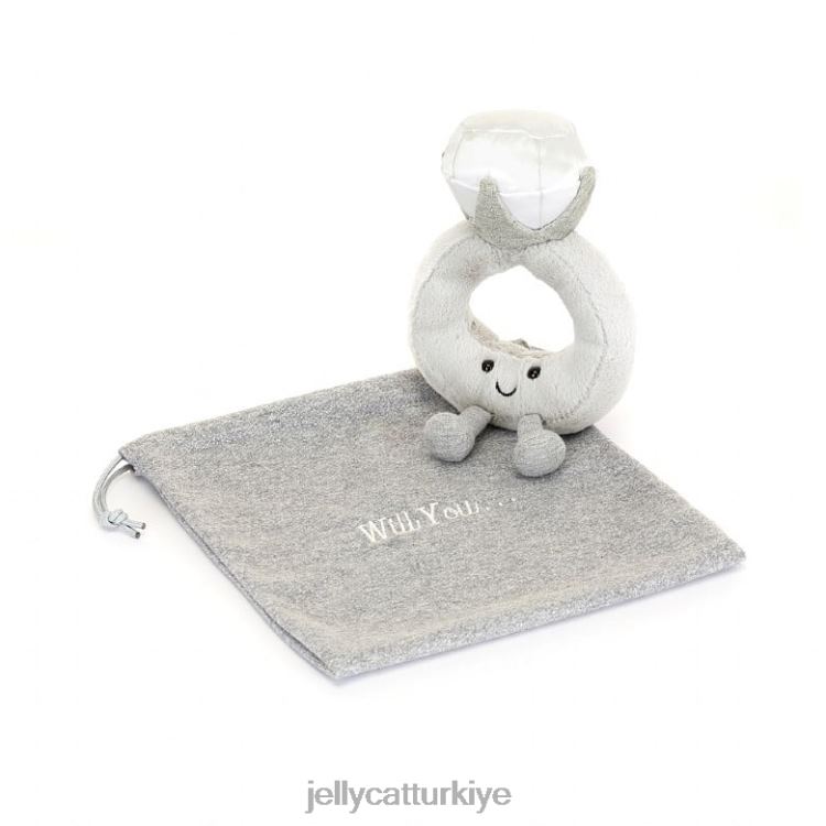 oyuncak Jellycat eğlenceli pırlanta yüzük gri JNF4L535