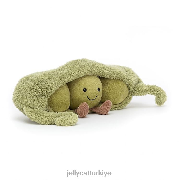 oyuncak Jellycat yeşil bir bakla içinde eğlenceli bezelye JNF4L590