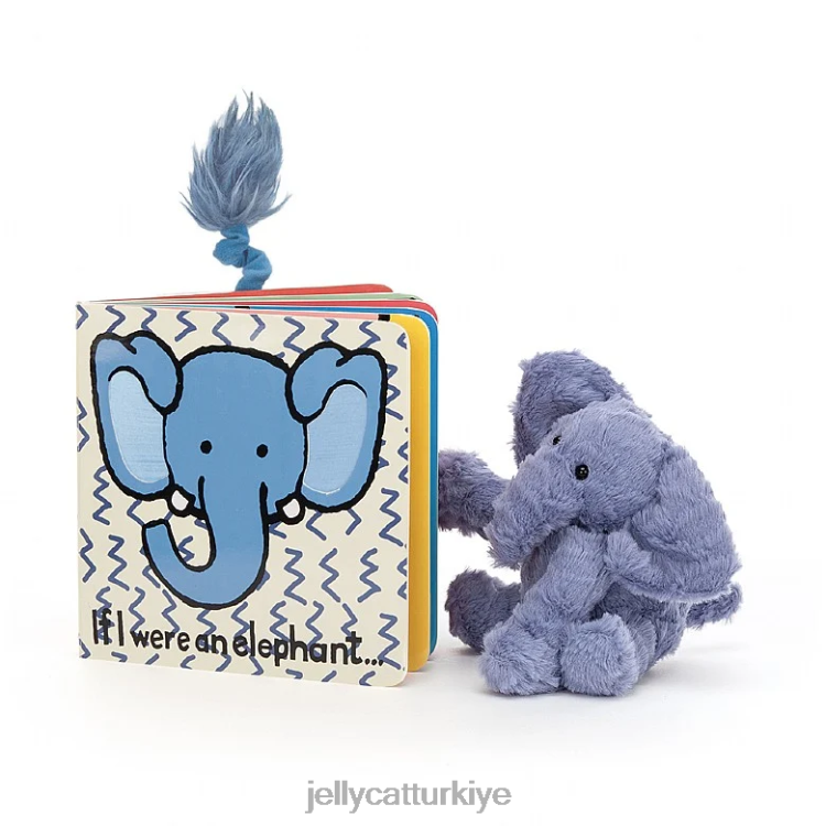 kitap Jellycat bir fil kitabı olsaydım ve fil mavisi oynaşsaydım JNF4L745