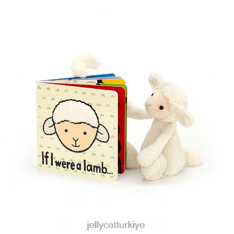 kitap Jellycat bir kuzu kitabı ve utangaç bir kuzu kreması olsaydım JNF4L735
