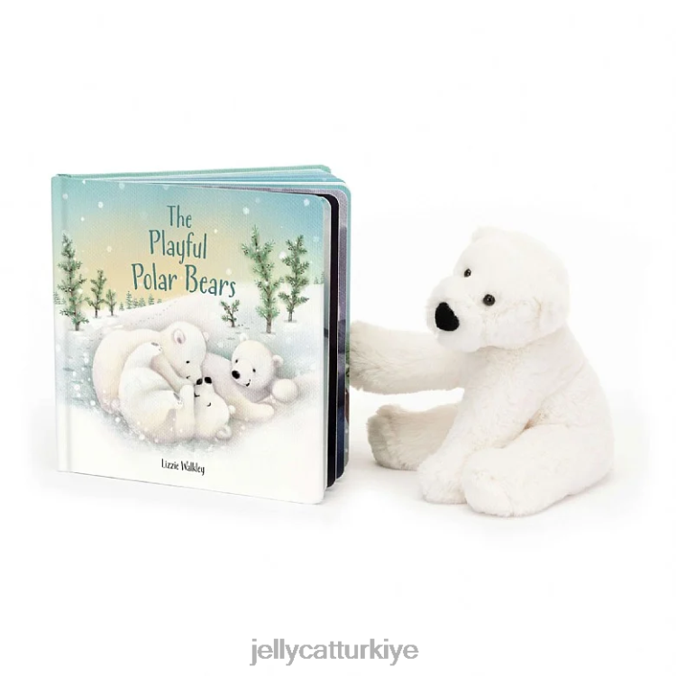 kitap Jellycat şakacı kutup ayıları kitabı ve perry beyaz kutup ayısı JNF4L554