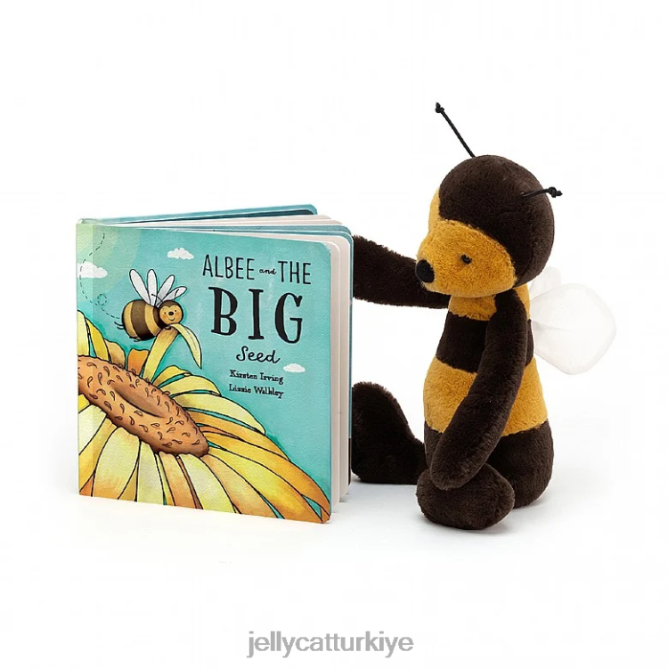 kitap Jellycat albee ve büyük tohum kitabı ve utangaç arı çok renkli JNF4L800