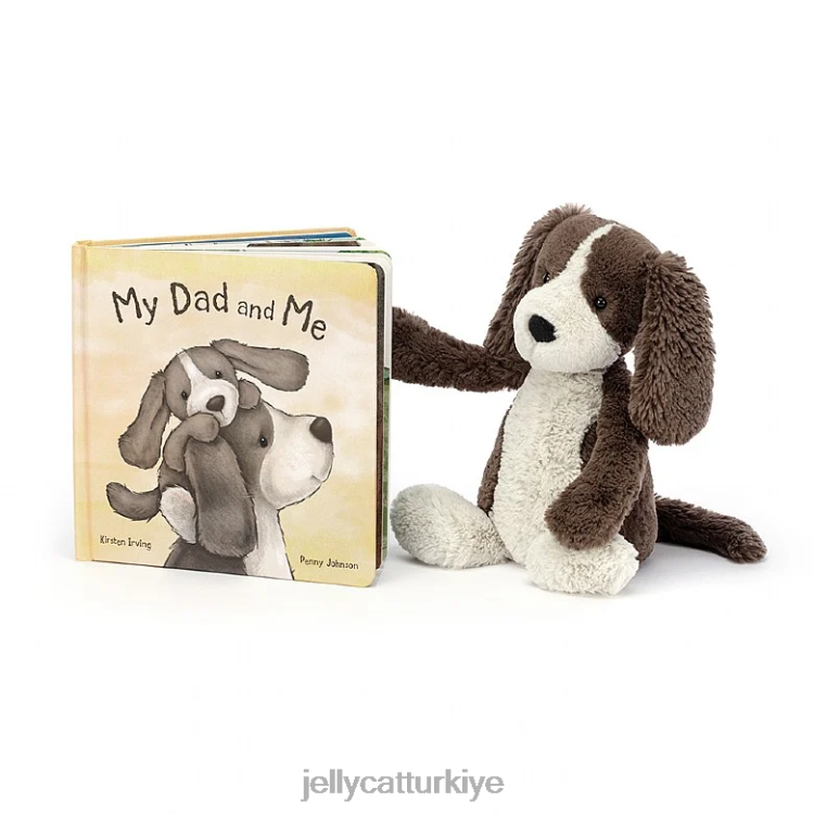 kitap Jellycat babam ve ben kitap ve utangaç şekerleme köpek yavrusu kahverengi ve beyaz JNF4L729