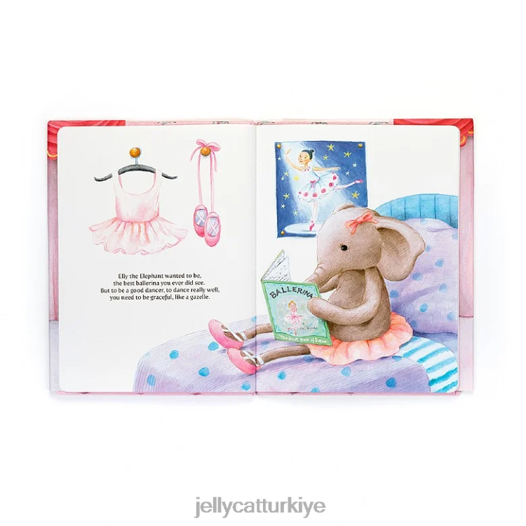 kitap Jellycat elly balerin kitabı ve dans eden darcey fil grisi JNF4L691