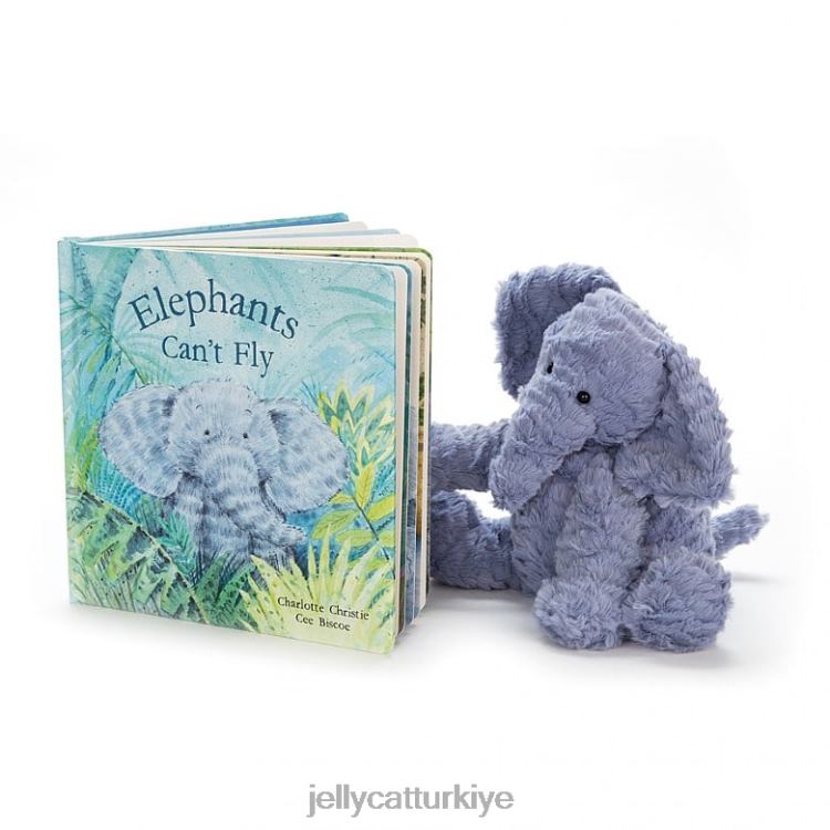 kitap Jellycat filler uçamaz kitap ve saçmalık fil mavisi JNF4L736