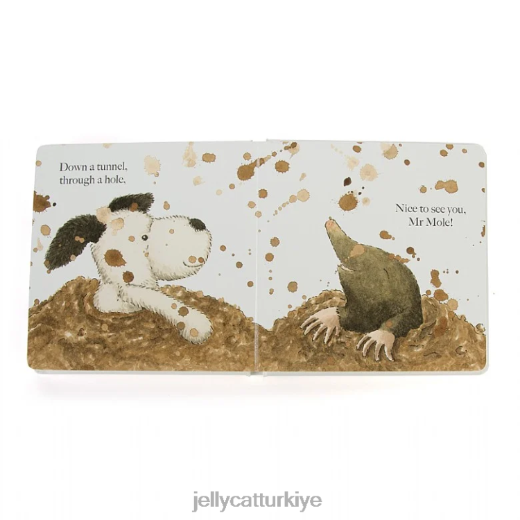 kitap Jellycat köpek yavrusu yaramazlık kitabı yapıyor ve utangaç köpek yavrusu siyah beyaz JNF4L747