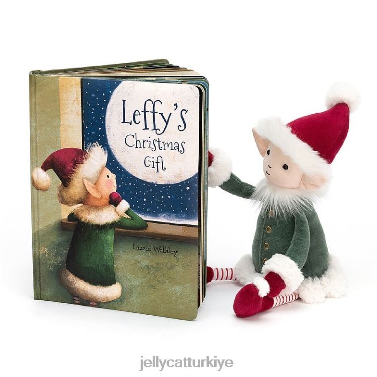 kitap Jellycat leffy'nin yılbaşı hediyesi kitabı ve leffy elf çok renkli JNF4L352