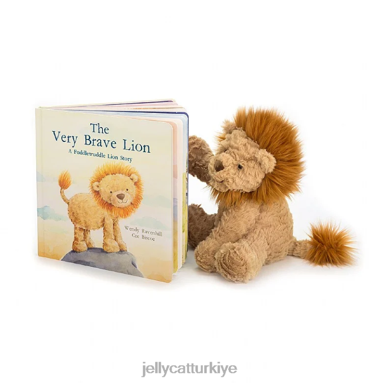 kitap Jellycat çok cesur aslan kitabı ve fuddlewuddle aslan bronzluğu JNF4L692