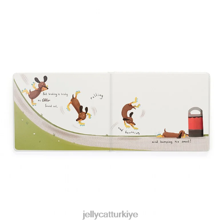 kitap Jellycat otto sadık uzun köpek kitabı ve otto sosisli köpek kahverengi JNF4L730