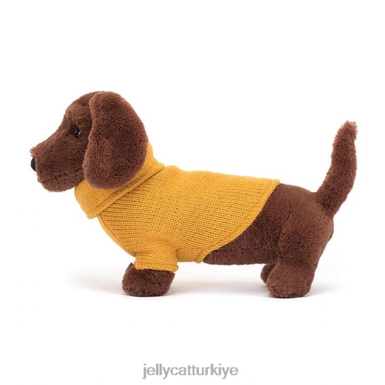 oyuncak Jellycat kazak sosis köpek sarı kahverengi JNF4L210