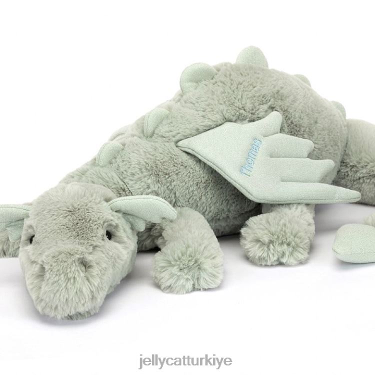 oyuncak Jellycat kişiselleştirilmiş adaçayı ejderhası büyük soluk yeşil JNF4L646