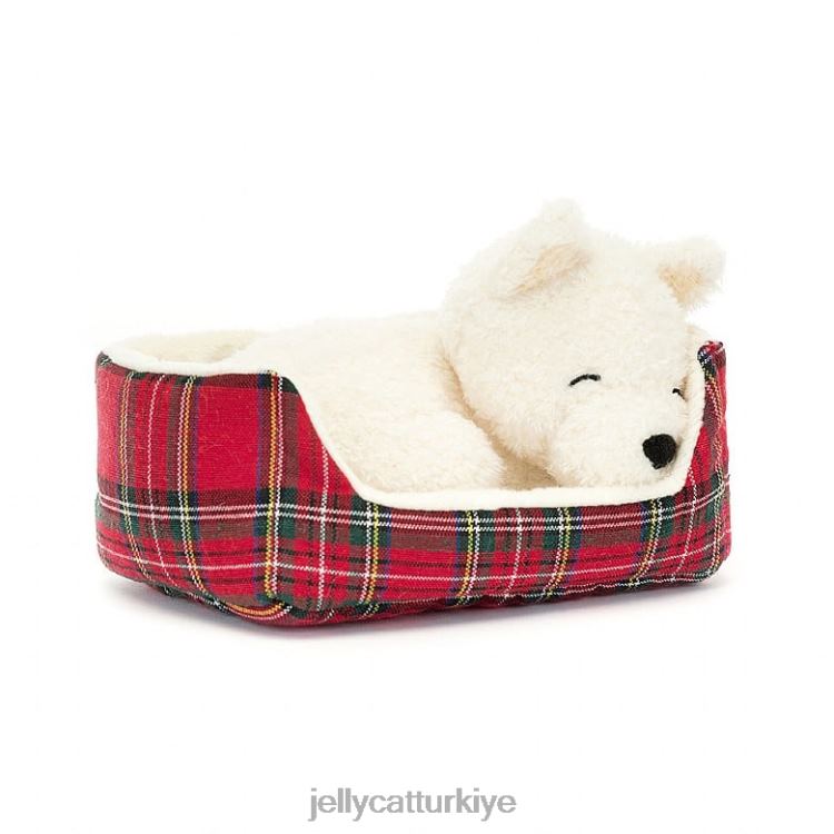 oyuncak Jellycat Uyuklayan Nipper Westie siyah ve beyaz JNF4L289