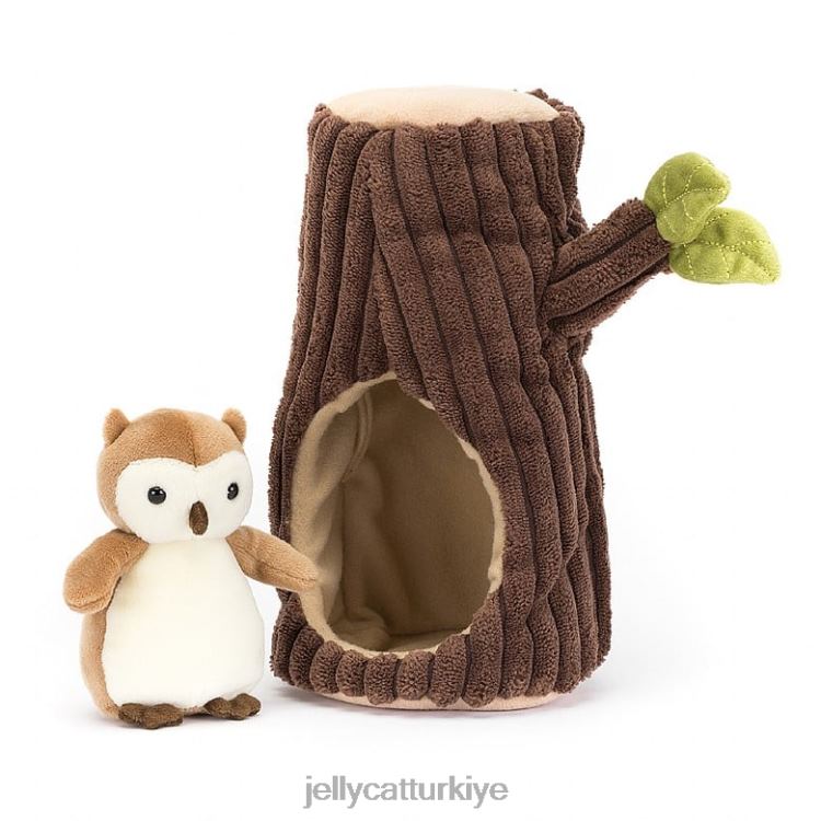 oyuncak Jellycat orman faunası baykuş kahverengi ve beyaz JNF4L255
