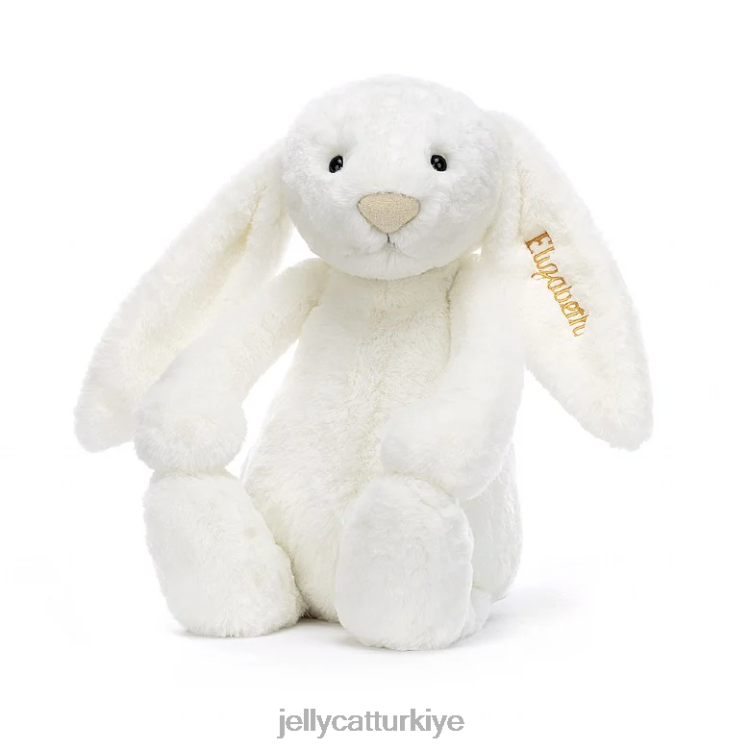 oyuncak Jellycat kişiselleştirilmiş utangaç lüks tavşan luna büyük beyaz JNF4L715