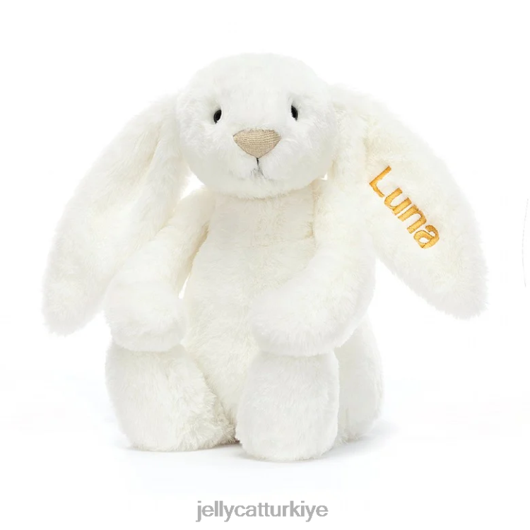oyuncak Jellycat kişiselleştirilmiş utangaç lüks tavşan luna orta beyaz JNF4L228