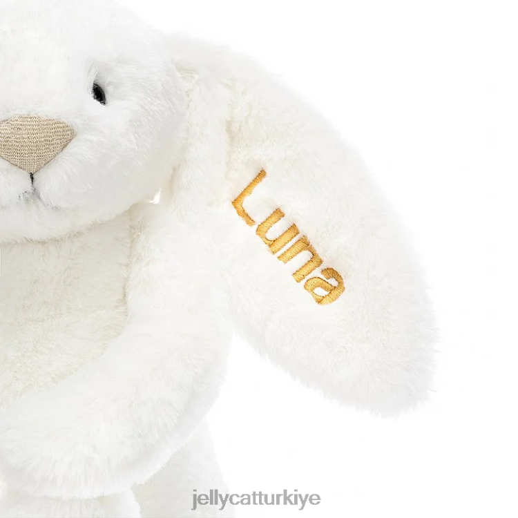 oyuncak Jellycat kişiselleştirilmiş utangaç lüks tavşan luna orta beyaz JNF4L228