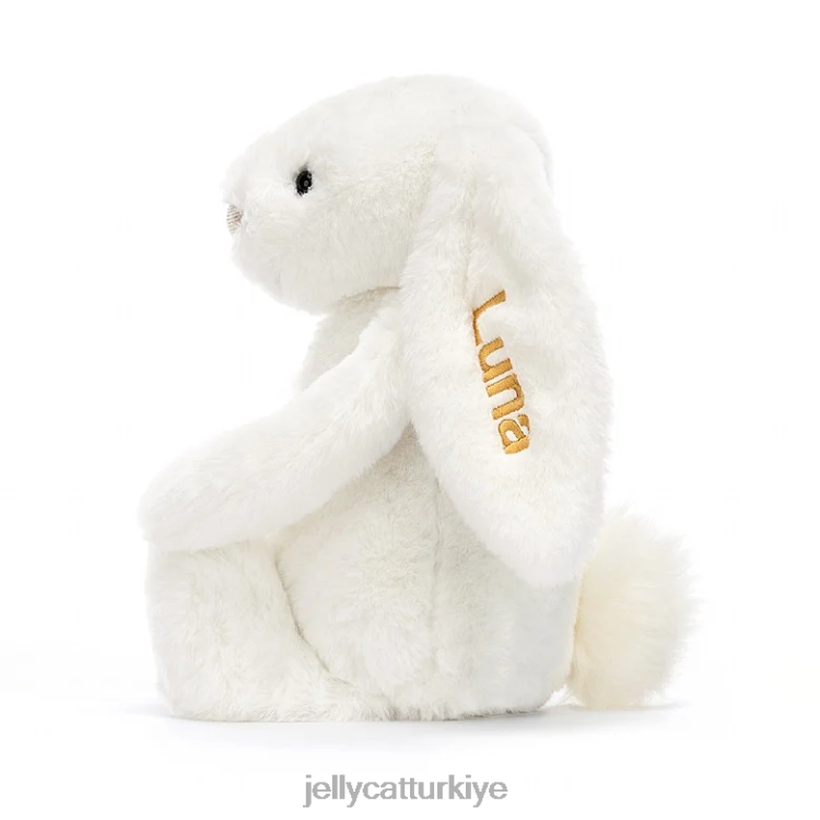 oyuncak Jellycat kişiselleştirilmiş utangaç lüks tavşan luna orta beyaz JNF4L228