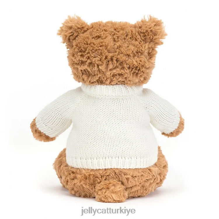 oyuncak Jellycat kişiye özel krem ​​rengi kazaklı bartholomew ayı JNF4L89