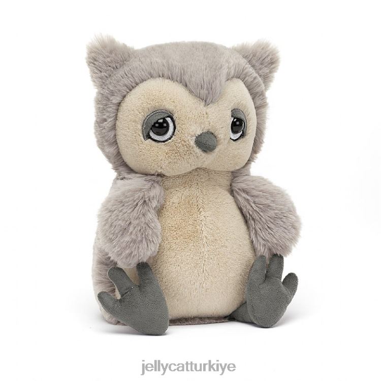 oyuncak Jellycat uyuyan baykuş gri ve beyaz JNF4L494