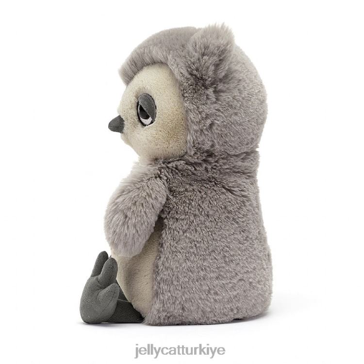 oyuncak Jellycat uyuyan baykuş gri ve beyaz JNF4L494