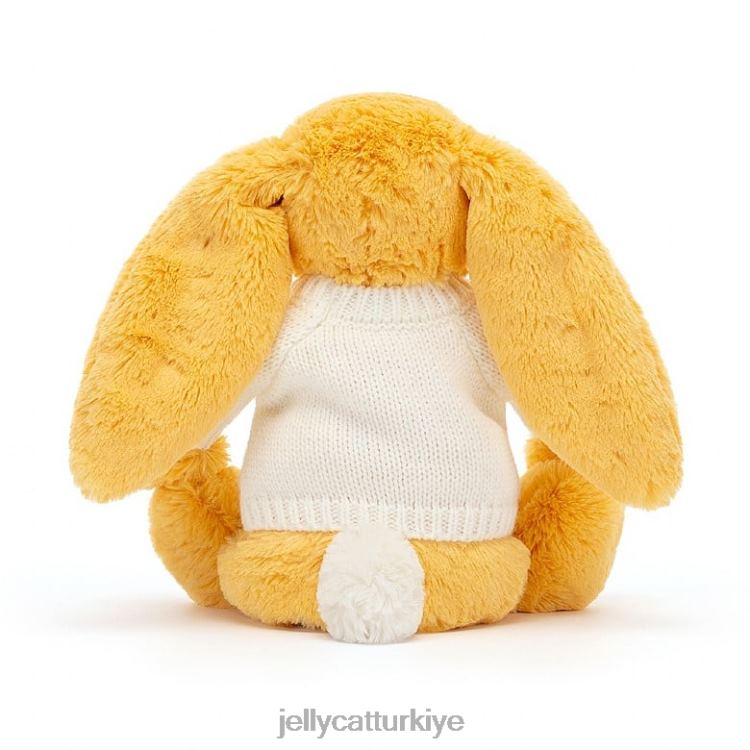 oyuncak Jellycat Kişiye özel krem ​​rengi kazak Sunshine ile utangaç tavşan JNF4L483