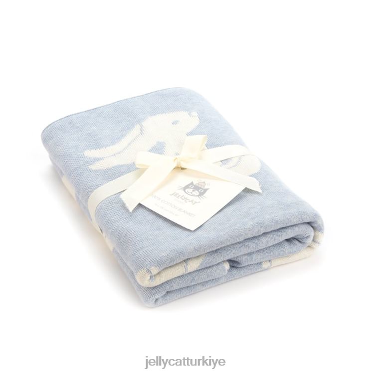 oyuncak Jellycat çekingen tavşan battaniye mavi JNF4L697
