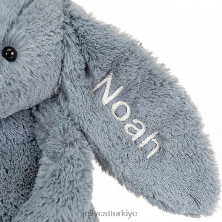 oyuncak Jellycat kişiselleştirilmiş utangaç esmer tavşan orta mavi JNF4L91