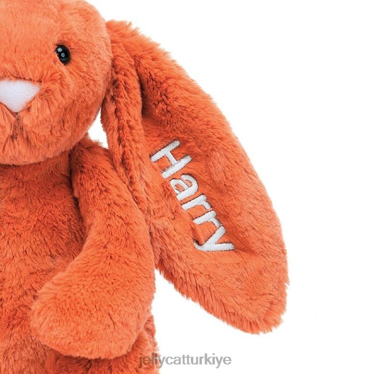 oyuncak Jellycat kişiselleştirilmiş utangaç mandalina tavşanı orta turuncu JNF4L502