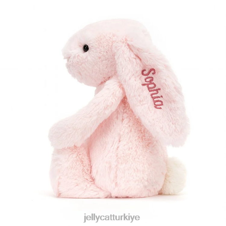 oyuncak Jellycat kişiselleştirilmiş utangaç pembe tavşan orta boy bebek pembesi JNF4L48