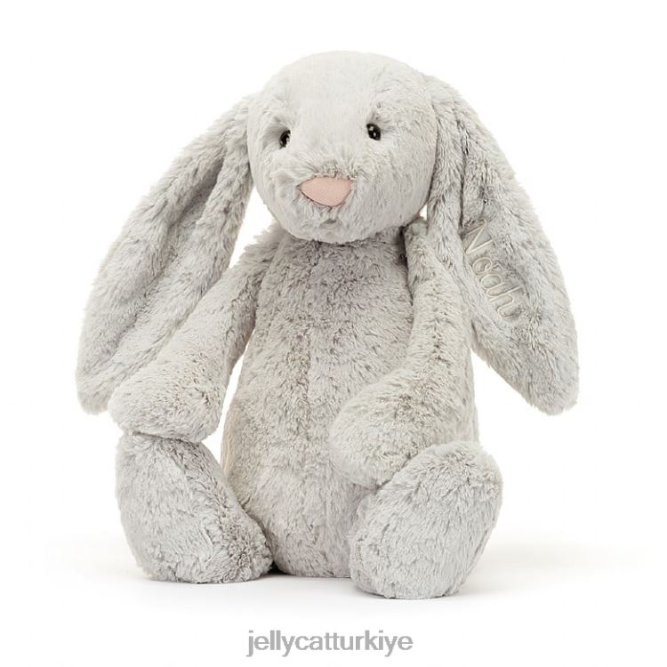 oyuncak Jellycat kişiselleştirilmiş utangaç tavşan büyük gümüş JNF4L450