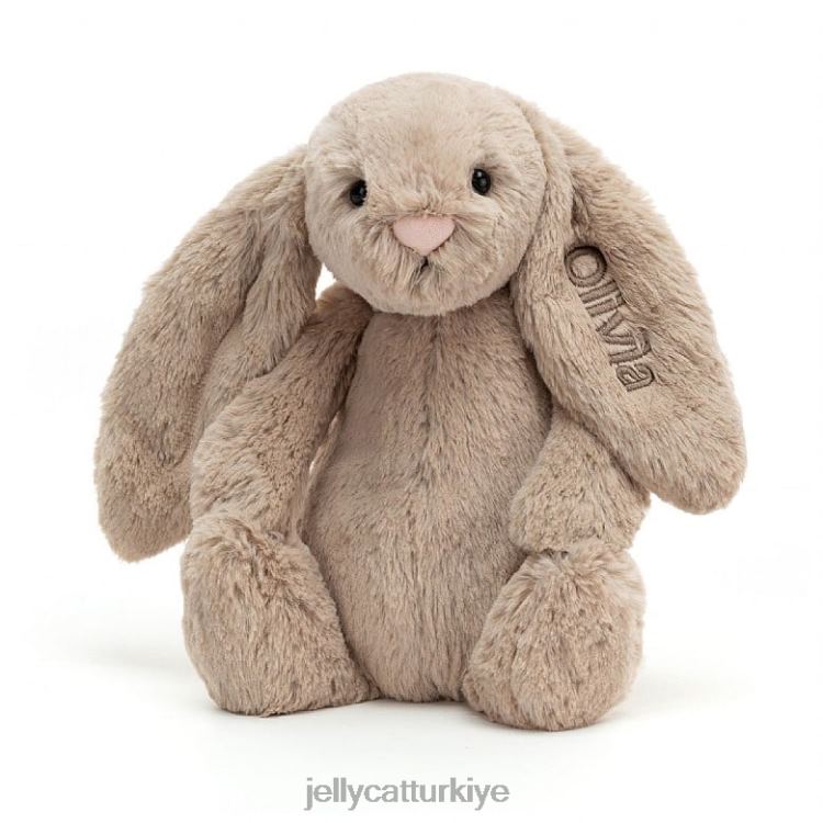 oyuncak Jellycat kişiselleştirilmiş utangaç tavşan orta bej JNF4L69