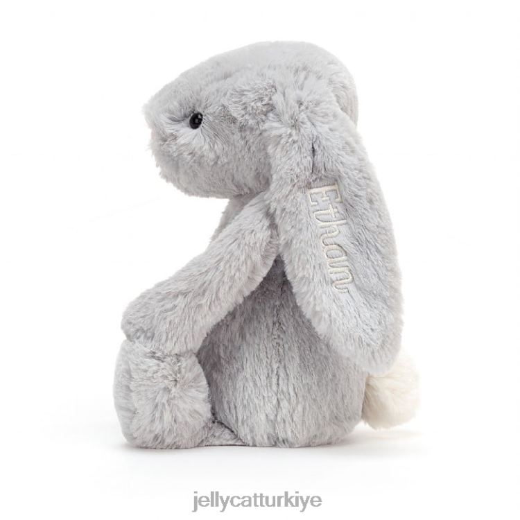 oyuncak Jellycat kişiselleştirilmiş utangaç tavşan orta gümüş JNF4L273