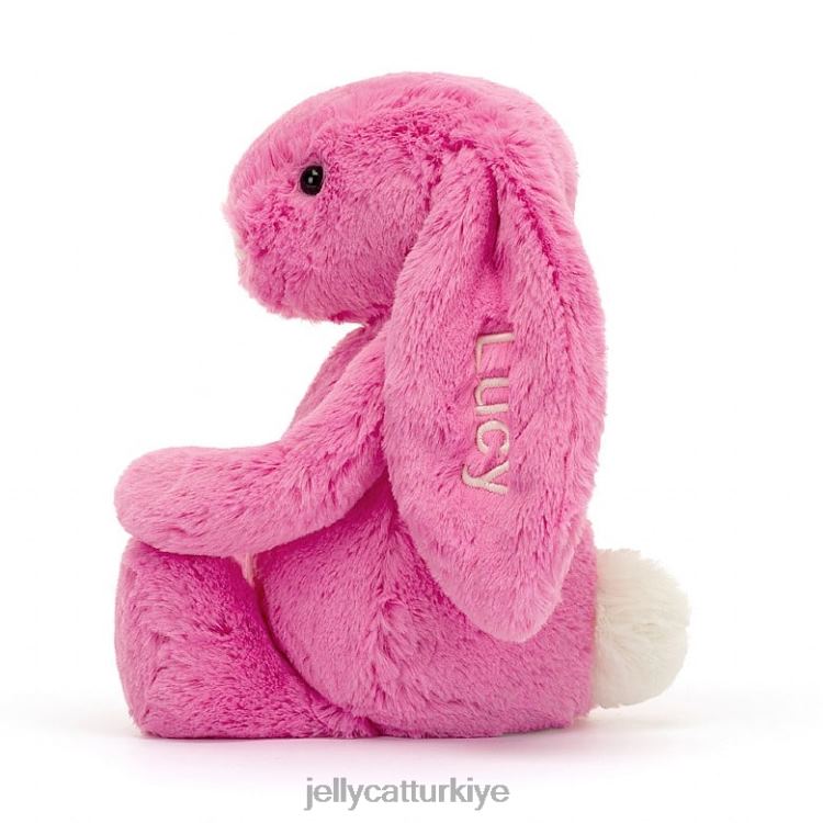 oyuncak Jellycat kişiselleştirilmiş utangaç tavşan orta sıcak pembe JNF4L173