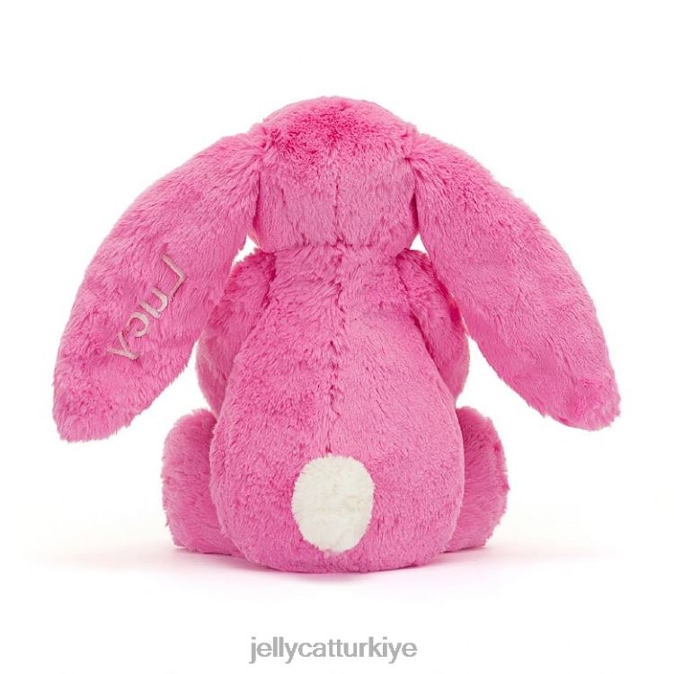 oyuncak Jellycat kişiselleştirilmiş utangaç tavşan orta sıcak pembe JNF4L173