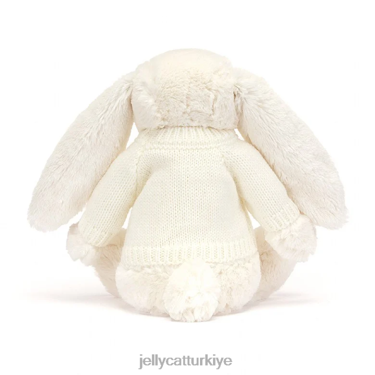oyuncak Jellycat kişiye özel jumper kremalı utangaç pırıltılı tavşan JNF4L188