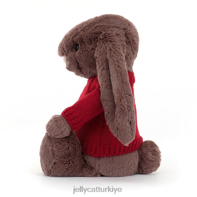 oyuncak Jellycat kişiye özel kırmızı çikolatalı utangaç şekerleme tavşan JNF4L511
