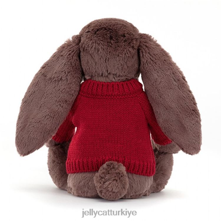 oyuncak Jellycat kişiye özel kırmızı çikolatalı utangaç şekerleme tavşan JNF4L511