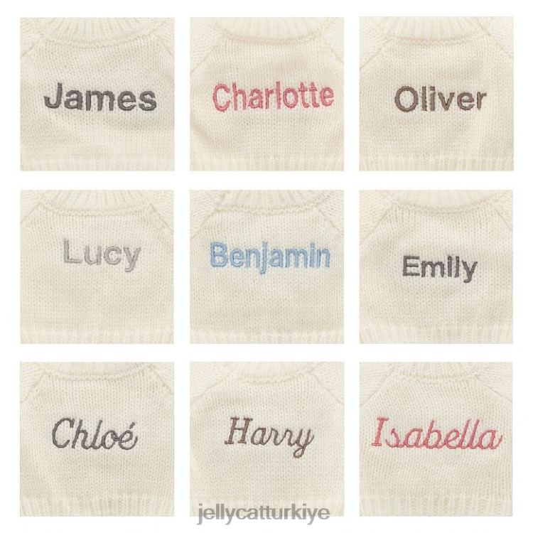 oyuncak Jellycat kişiye özel krem ​​rengi kazaklı utangaç tavşan lacivert JNF4L389