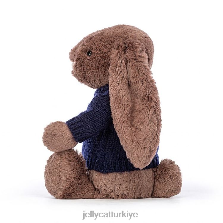 oyuncak Jellycat kişiye özel lacivert çikolatalı utangaç şekerleme tavşan JNF4L522