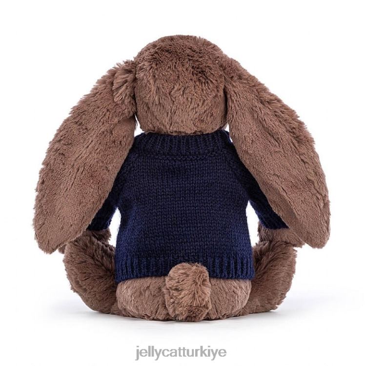 oyuncak Jellycat kişiye özel lacivert çikolatalı utangaç şekerleme tavşan JNF4L522