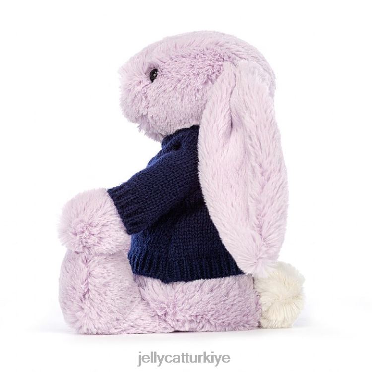 oyuncak Jellycat kişiye özel lacivert kazaklı utangaç tavşan JNF4L453