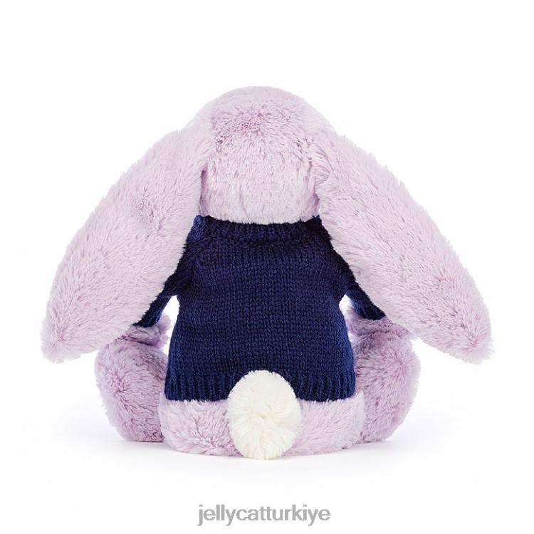 oyuncak Jellycat kişiye özel lacivert kazaklı utangaç tavşan JNF4L453