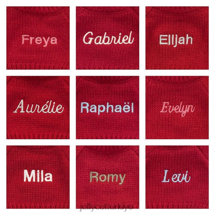 oyuncak Jellycat kişiselleştirilmiş bej kırmızı kazaklı utangaç şekerleme köpek yavrusu JNF4L158